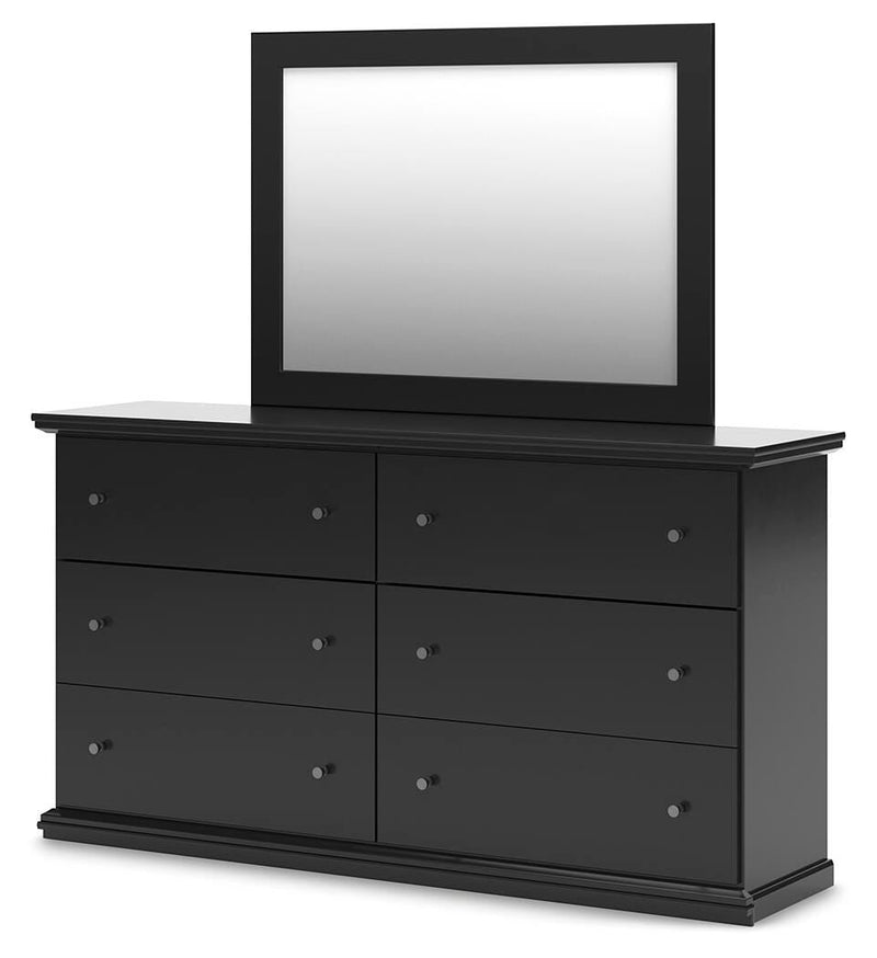 Maribel Black Full Panel Bed, Dresser and Mirror - B138B79