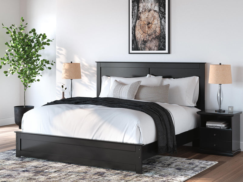 Maribel Black King Panel Bed - B138B57