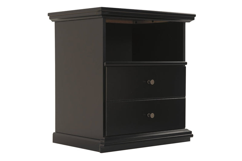Maribel Black One Drawer Nightstand - DMV FurnitureNightstand