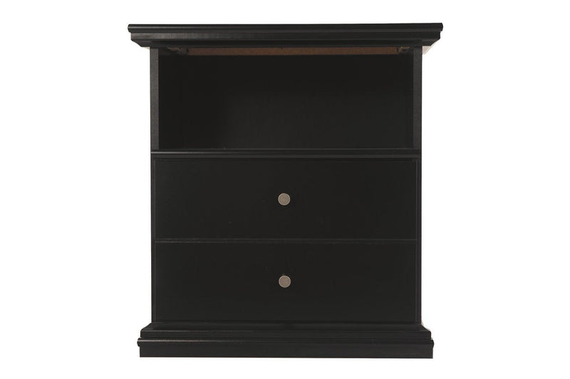 Maribel Black One Drawer Nightstand - DMV FurnitureNightstand