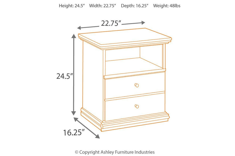 Maribel Black One Drawer Nightstand - DMV FurnitureNightstand