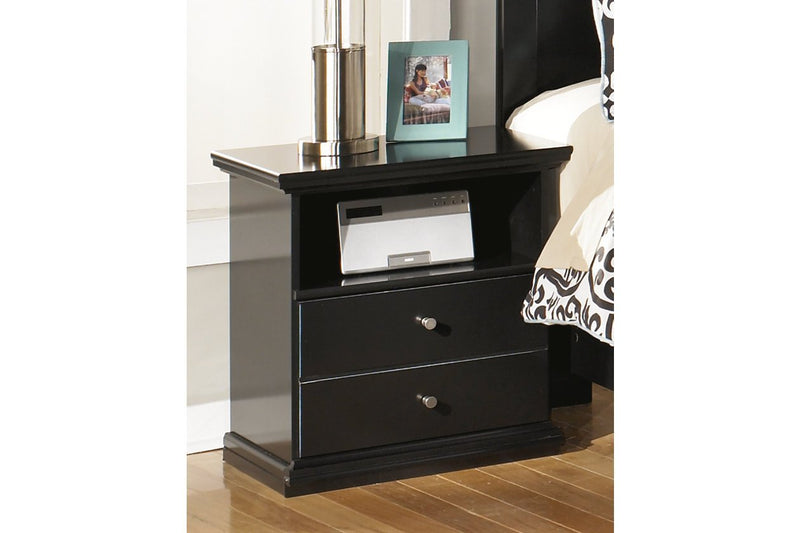 Maribel Black One Drawer Nightstand - DMV FurnitureNightstand