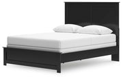 Maribel Black Queen Panel Bed, Dresser, Mirror, Chest and 2 Nightstands - B138B76