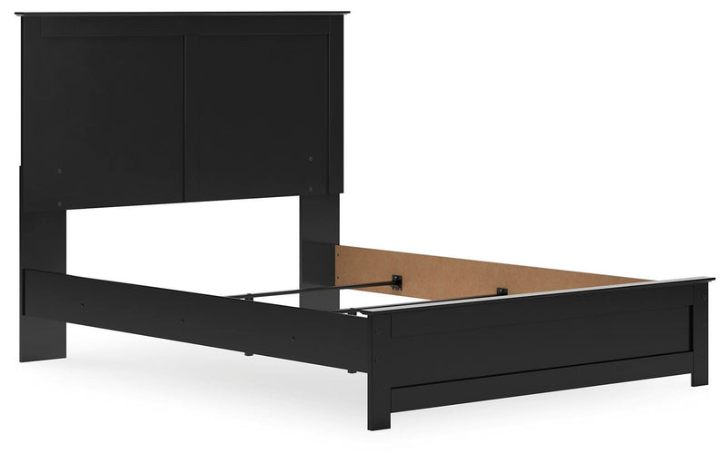 Maribel Black Queen Panel Bed, Dresser, Mirror, Chest and 2 Nightstands - B138B76