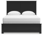 Maribel Black Queen Panel Bed with Dresser, Mirror and 2 Nightstands - B138B74