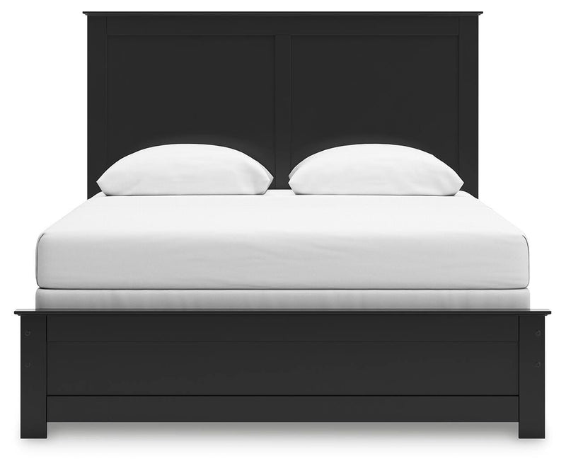 Maribel Black Queen Panel Bed with Dresser, Mirror and 2 Nightstands - B138B74
