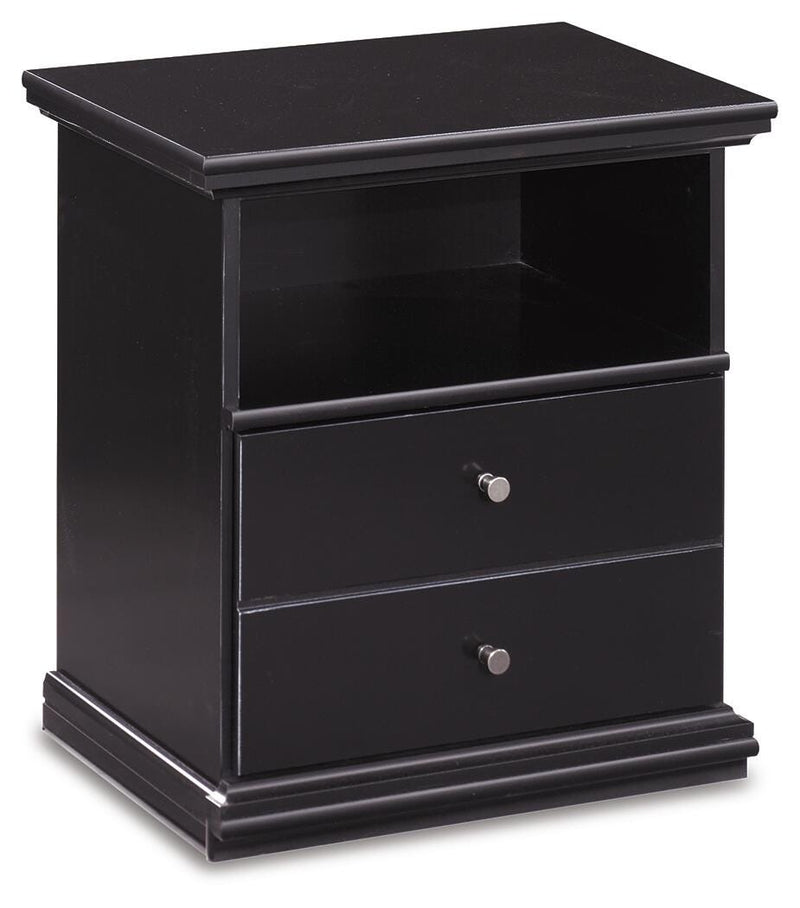 Maribel Black Queen Panel Bed with Dresser, Mirror and Nightstand - B138B73