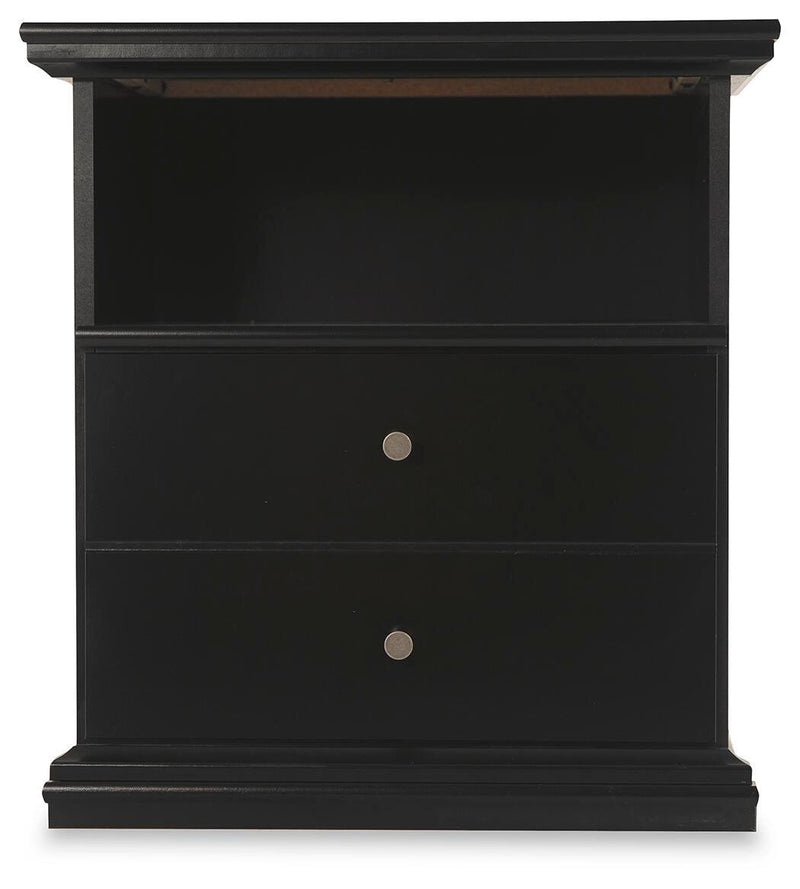 Maribel Black Twin Panel Bed, Dresser, Mirror and Nightstand - B138B61