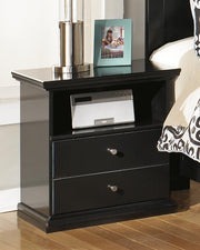 Maribel Black Twin Panel Bed, Dresser, Mirror and Nightstand - B138B61