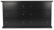 Maribel Full Panel Bed and Dresser in Black - PKG021537