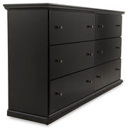 Maribel Full Panel Bed and Dresser in Black - PKG021537