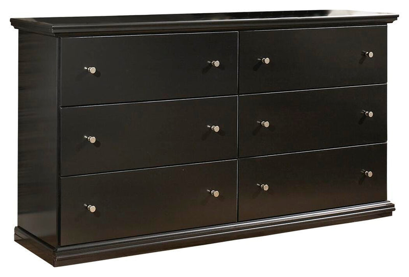 Maribel Full Panel Bed and Dresser in Black - PKG021537