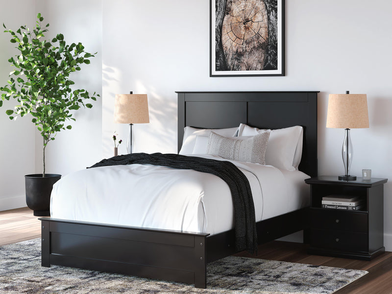 Maribel Full Panel Bed, Dresser, Mirror, Chest and Nightstand in Black - PKG021536