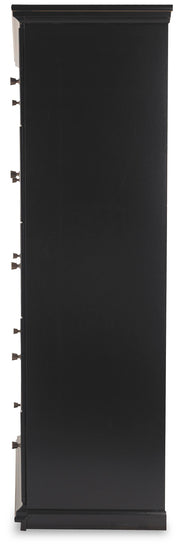 Maribel King Panel Bed, Dresser, Mirror and Chest in Black - PKG021551