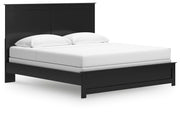 Maribel King Panel Bed, Dresser, Mirror and Chest in Black - PKG021551