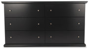 Maribel King Panel Bed with Dresser and Nightstand in Black from Ashley - DMV Furniture