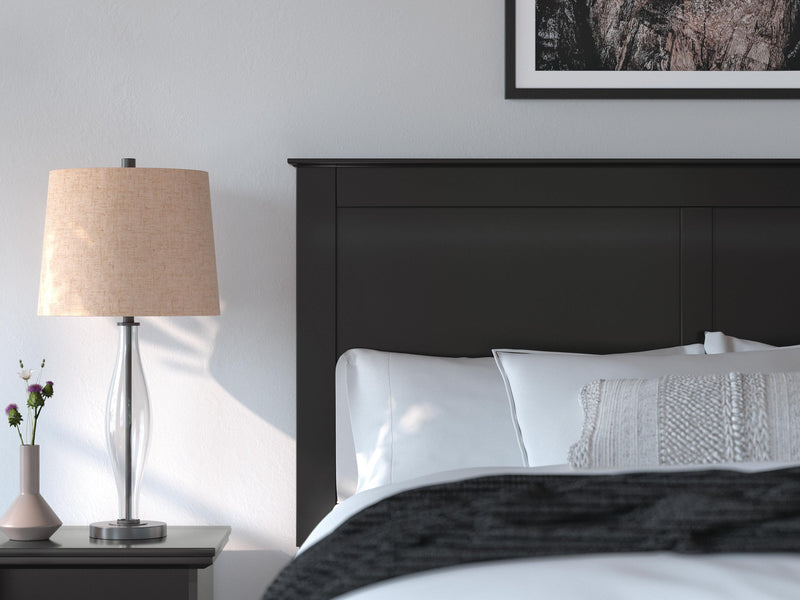 Maribel Queen Panel Bed, Dresser, Mirror and Chest in Black - PKG021543