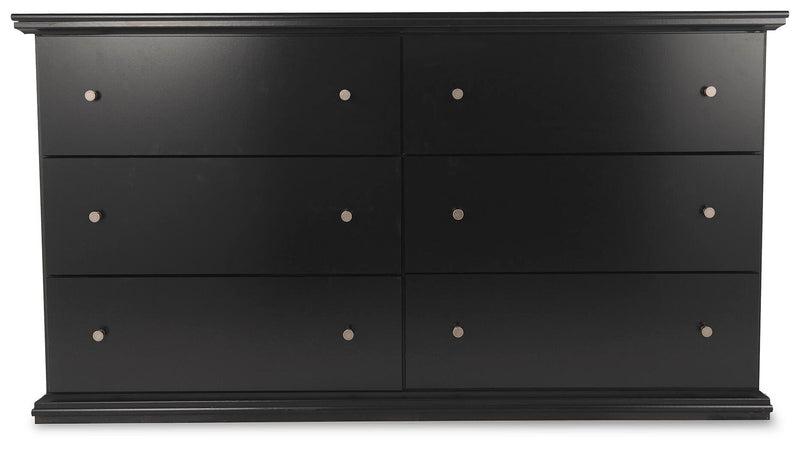 Maribel Twin Panel Bed and Dresser in Black - PKG021529