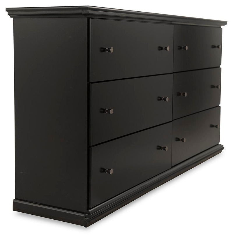 Maribel Twin Panel Bed and Dresser in Black - PKG021529
