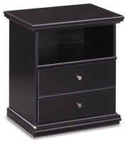 Maribel Twin Panel Bed, Dresser, Mirror and 2 Nightstands in Black - PKG021524