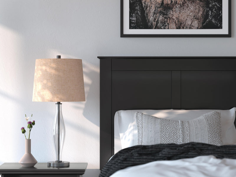 Maribel Twin Panel Bed, Dresser, Mirror and Chest in Black - PKG021527