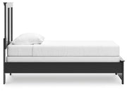 Maribel Twin Panel Bed, Dresser, Mirror, Chest and 2 Nightstands in Black - PKG021525