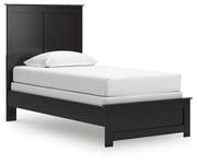 Maribel Twin Panel Bed, Dresser, Mirror, Chest and Nightstand in Black - PKG021528