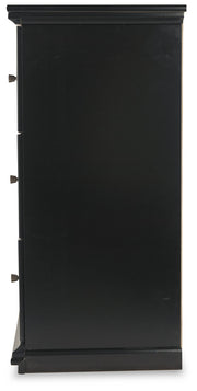 Maribel Twin Panel Bed with Dresser and Nightstand in Black from Ashley - DMV Furniture