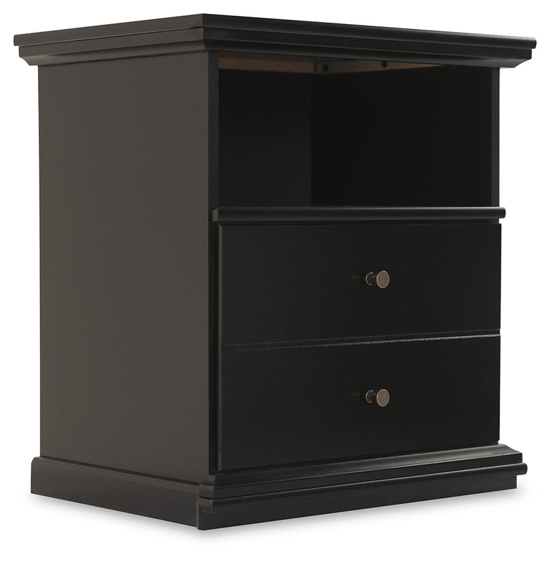 Maribel Twin Panel Bed with Dresser and Nightstand in Black from Ashley - DMV Furniture