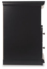 Maribel Twin Panel Bed with Dresser and Nightstand in Black from Ashley - DMV Furniture