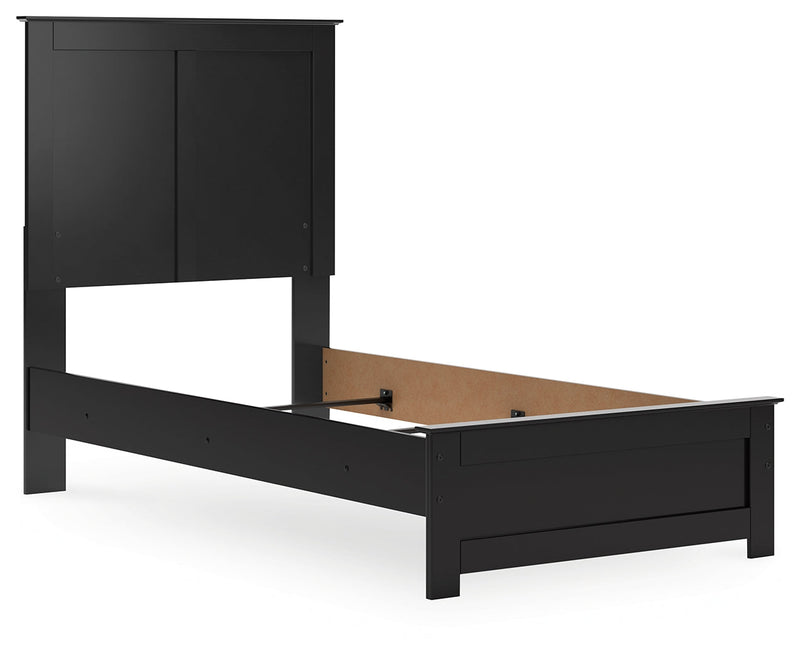 Maribel Twin Panel Bed with Dresser and Nightstand in Black from Ashley - DMV Furniture