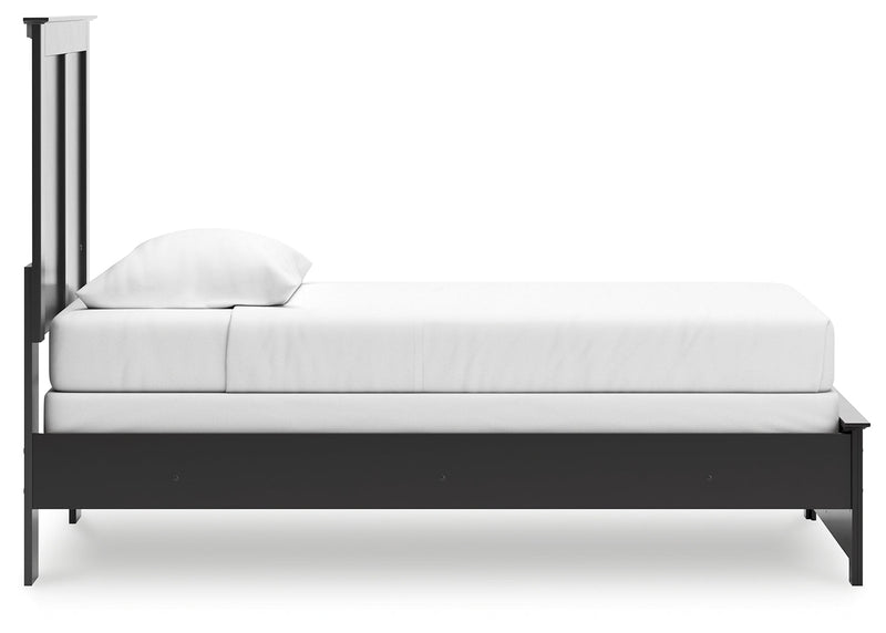 Maribel Twin Panel Bed with Dresser and Nightstand in Black from Ashley - DMV Furniture