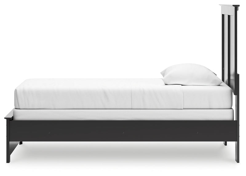 Maribel Twin Panel Bed with Dresser and Nightstand in Black from Ashley - DMV Furniture