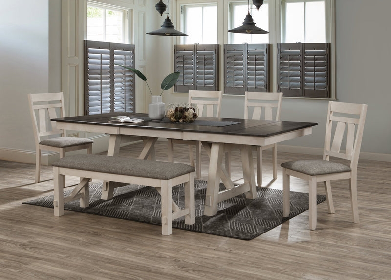 Maribelle Chalk/Gray Extendable Dining Set - DMV FurnitureDining Room Set
