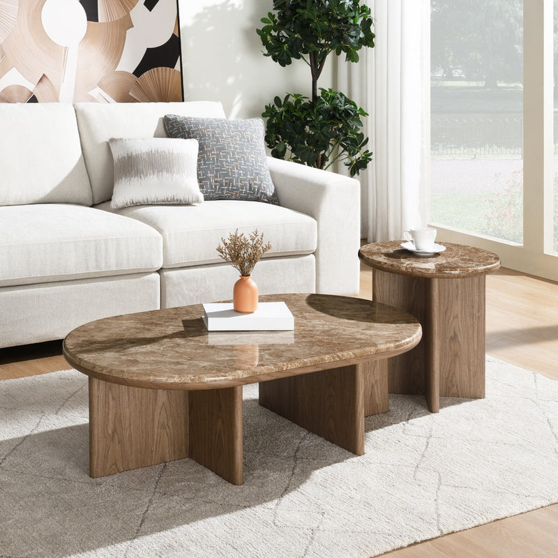 Markku Coffee Table w/Natural Marble - LV05315