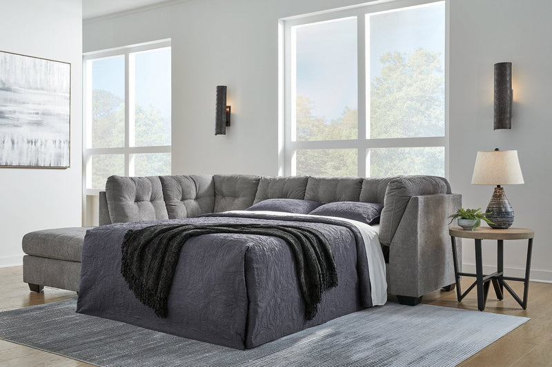 Marleton Gray 2 - Piece Sleeper Sectional with Chaise - DMV FurnitureSleeper Sectional