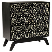Marlon 2-door Floral Bone Inlay Accent Cabinet Black - 950453
