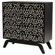Marlon 2-door Floral Bone Inlay Accent Cabinet Black - 950453