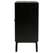 Marlon 2-door Floral Bone Inlay Accent Cabinet Black - 950453