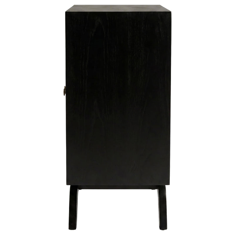 Marlon 2-door Floral Bone Inlay Accent Cabinet Black - 950453