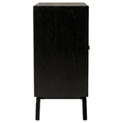Marlon 2-door Floral Bone Inlay Accent Cabinet Black - 950453