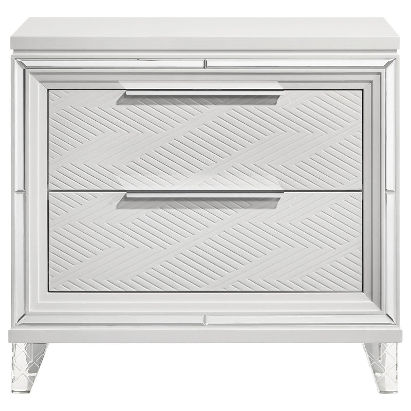 Marmore 2-drawer Nightstand Bedside Table White - 224962