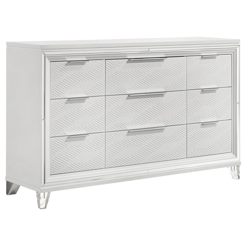 Marmore 4-piece Eastern King Bedroom Set White - 224961KE-S4