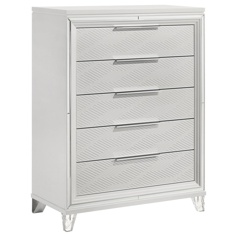 Marmore 5-piece Eastern King Bedroom Set White - 224961KE-S5