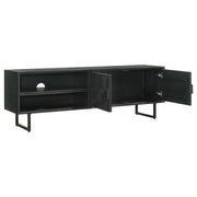 Marsden 2-door Mango Wood 70-inch TV Stand Charcoal Black - 703003