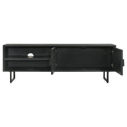 Marsden 2-door Mango Wood 70-inch TV Stand Charcoal Black - 703003