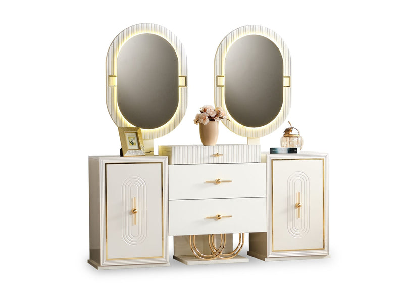 Marsel Diningroom (Consol With Mirror & Dining Table & 6 Dining Chair) - 115-MAR-SET