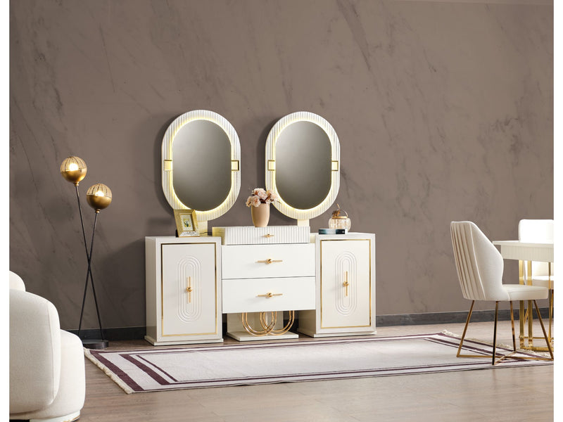 Marsel Diningroom (Consol With Mirror & Dining Table & 6 Dining Chair) - 115-MAR-SET