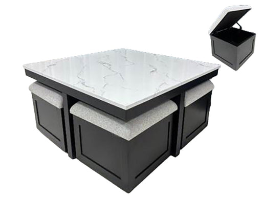 Marta Cof Tbl W/4 Storage Ottomans - 4131SET