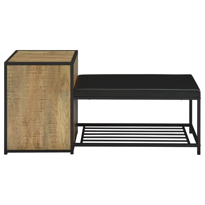 Martino Shoe Storage Entryway Bench with Cabinet Mango and Black - 910224